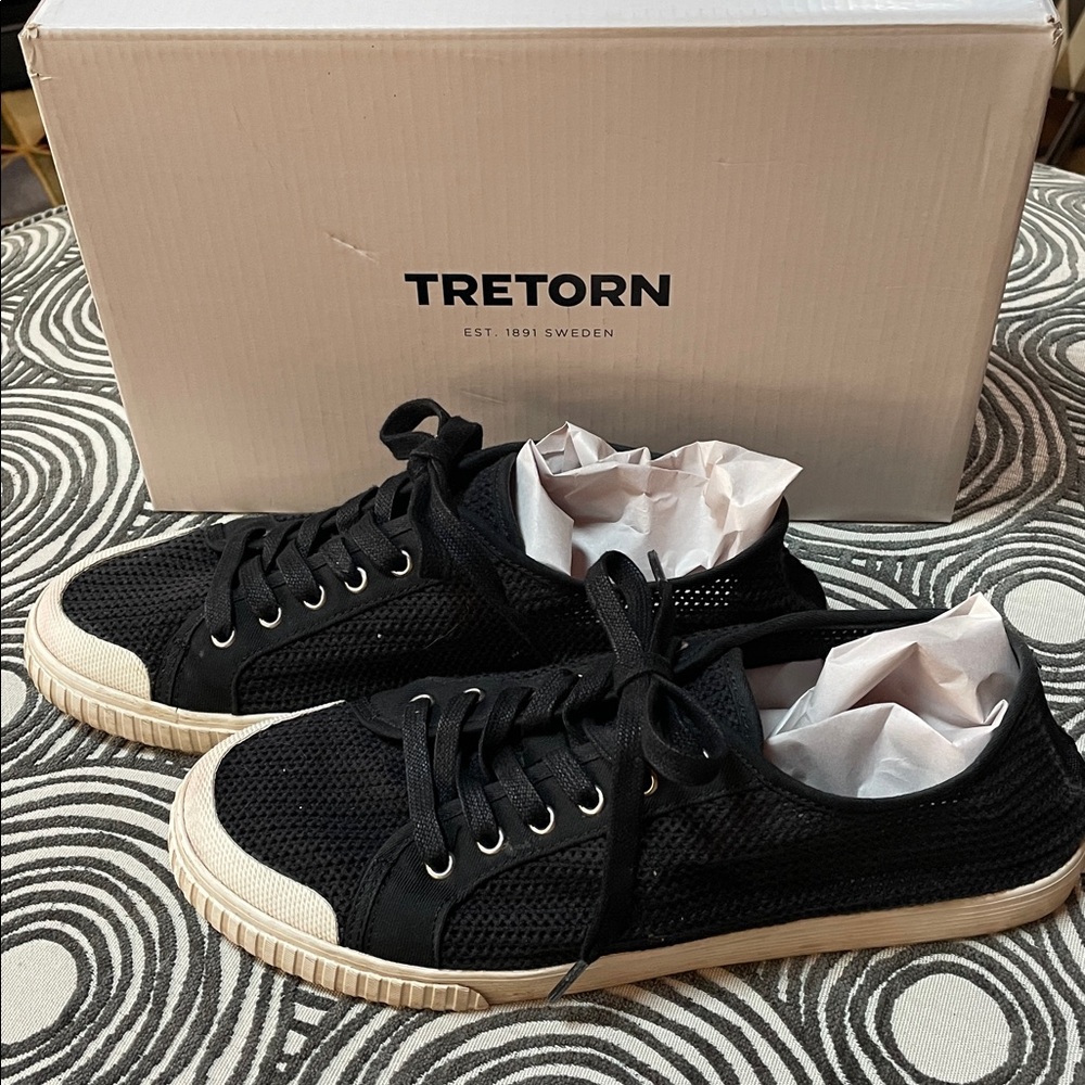Tretorn Tournament Net Women's Black Mesh Rubber Toe Sneakers 10 Spring Summer